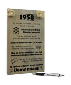 gepersonaliseerd verjaardagscadeau - origineel cadeau en persoonlijk cadeau man vrouw geboren in 1958