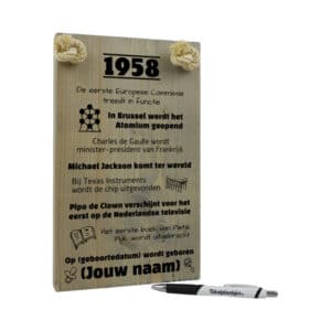 gepersonaliseerd verjaardagscadeau - origineel cadeau en persoonlijk cadeau man vrouw geboren in 1958