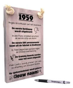 gepersonaliseerd verjaardagscadeau - origineel cadeau en persoonlijk cadeau man vrouw geboren in 1959