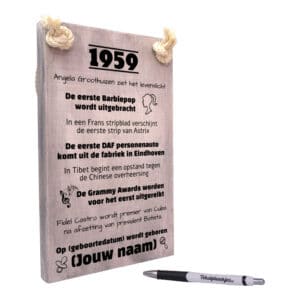 gepersonaliseerd verjaardagscadeau - origineel cadeau en persoonlijk cadeau man vrouw geboren in 1959