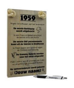gepersonaliseerd verjaardagscadeau - origineel cadeau en persoonlijk cadeau man vrouw geboren in 1959