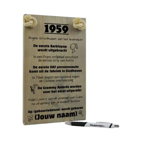 gepersonaliseerd verjaardagscadeau - origineel cadeau en persoonlijk cadeau man vrouw geboren in 1959