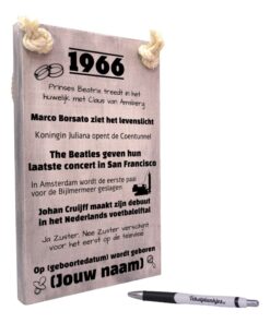 gepersonaliseerd verjaardagscadeau - origineel cadeau en persoonlijk cadeau man vrouw geboren in 1966