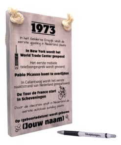 gepersonaliseerd verjaardagscadeau - origineel cadeau en persoonlijk cadeau man vrouw geboren in 1973