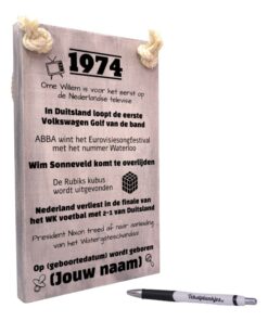 gepersonaliseerd verjaardagscadeau - origineel cadeau en persoonlijk cadeau man vrouw geboren in 1974
