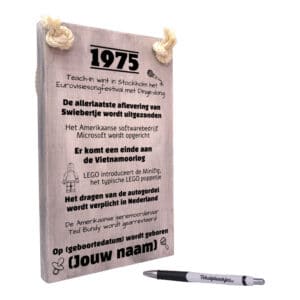 gepersonaliseerd verjaardagscadeau - origineel cadeau en persoonlijk cadeau man vrouw geboren in 1975