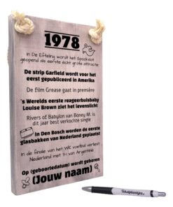 gepersonaliseerd verjaardagscadeau - origineel cadeau en persoonlijk cadeau man vrouw geboren in 1978