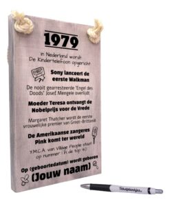 gepersonaliseerd verjaardagscadeau - origineel cadeau en persoonlijk cadeau man vrouw geboren in 1979
