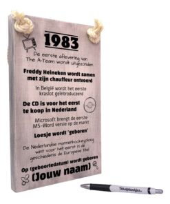 gepersonaliseerd verjaardagscadeau - origineel cadeau en persoonlijk cadeau man vrouw geboren in 1983