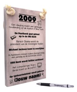 gepersonaliseerd verjaardagscadeau - origineel cadeau en persoonlijk cadeau man vrouw geboren in 2009