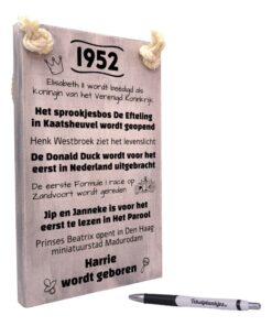 gepersonaliseerd verjaardagscadeau origineel cadeau geboren in 1952