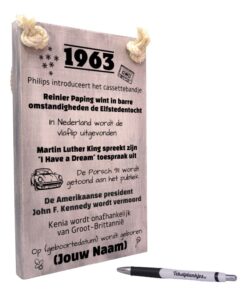 gepersonaliseerd verjaardagscadeau origineel cadeau geboren in 1963