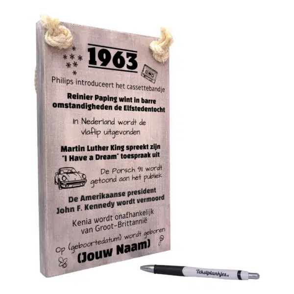 gepersonaliseerd verjaardagscadeau origineel cadeau geboren in 1963