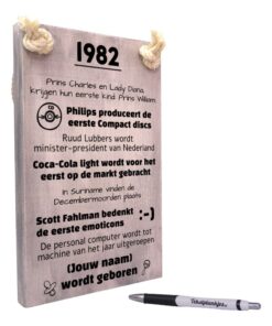 gepersonaliseerd verjaardagscadeau origineel cadeau geboren in 1982