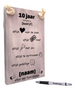 persoonlijk cadeau 10 jaar in dienst cadeau werknemer cadeau collega