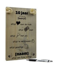 persoonlijk cadeau 10 jaar in dienst cadeau werknemer cadeau collega