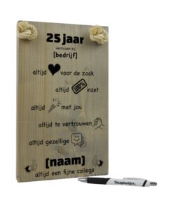 persoonlijk cadeau 25 jaar in dienst cadeau werknemer cadeau collega