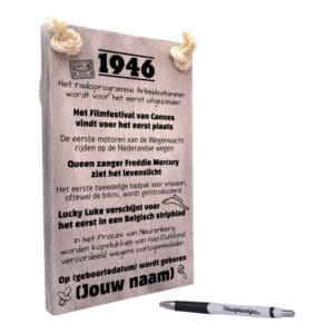 gepersonaliseerd verjaardagscadeau - origineel cadeau en persoonlijk cadeau man vrouw geboren in 1946
