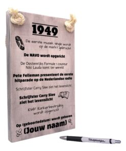 gepersonaliseerd verjaardagscadeau - origineel cadeau en persoonlijk cadeau man vrouw geboren in 1949