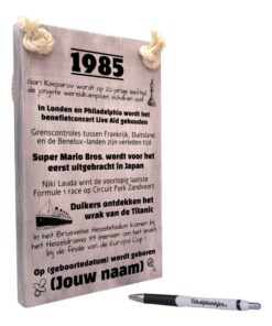 gepersonaliseerd verjaardagscadeau - origineel cadeau en persoonlijk cadeau man vrouw geboren in 1985