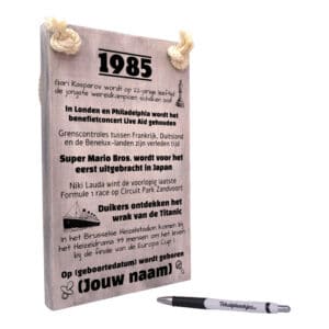 gepersonaliseerd verjaardagscadeau - origineel cadeau en persoonlijk cadeau man vrouw geboren in 1985