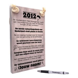 gepersonaliseerd verjaardagscadeau - origineel cadeau en persoonlijk cadeau man vrouw geboren in 2012