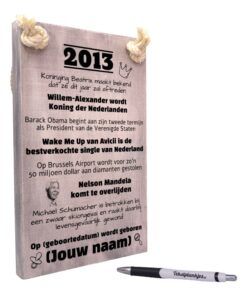 gepersonaliseerd verjaardagscadeau - origineel cadeau en persoonlijk cadeau man vrouw geboren in 2013