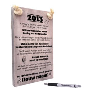 gepersonaliseerd verjaardagscadeau - origineel cadeau en persoonlijk cadeau man vrouw geboren in 2013