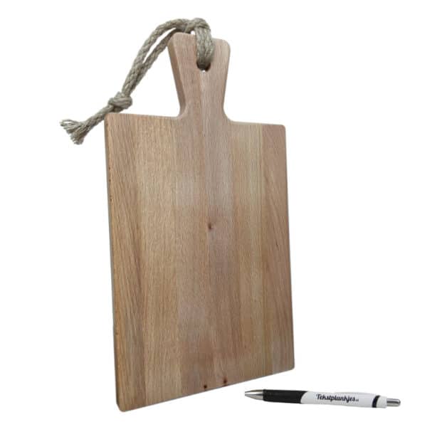 serveerplank beuken klein gepersonaliseerd cadeau inclusief touw