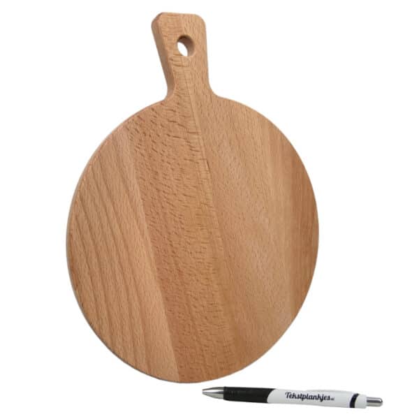 gepersonaliseerd cadeau serveerplank beuken rond