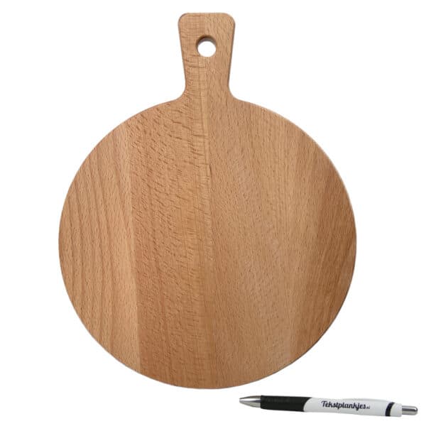 gepersonaliseerd cadeau serveerplank beuken rond