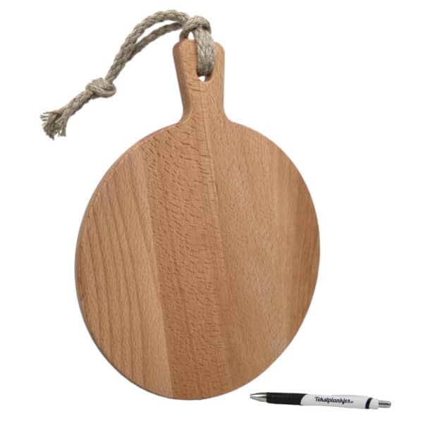 gepersonaliseerd cadeau serveerplank beuken rond