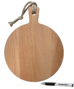 gepersonaliseerd cadeau serveerplank beuken rond