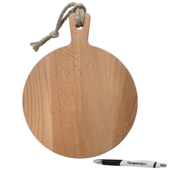 gepersonaliseerd cadeau serveerplank beuken rond