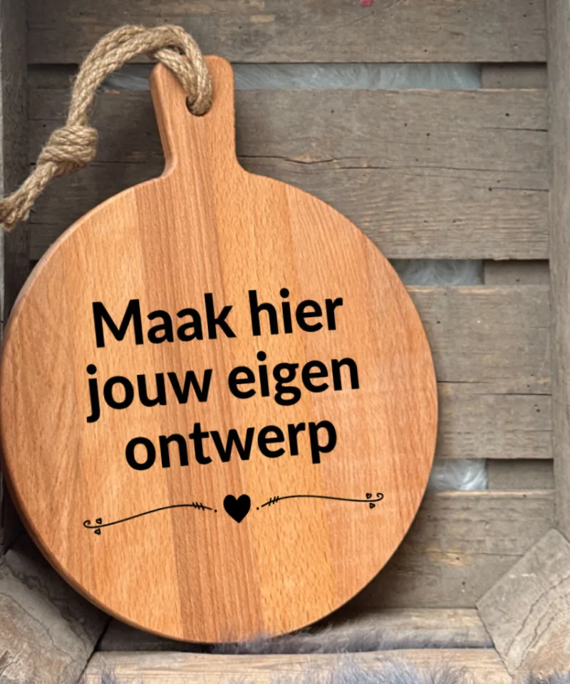 Serveerplank beuken eigen ontwerp rond (25cm)