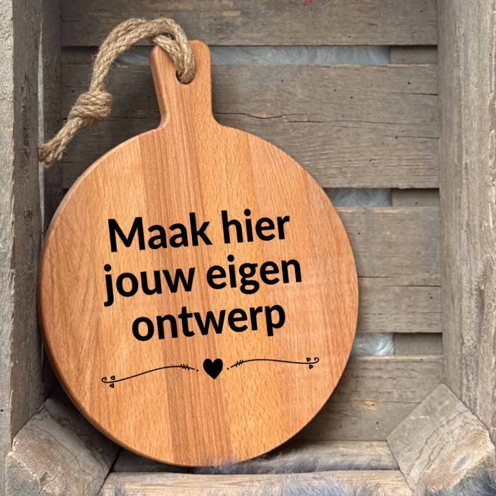 Serveerplank beuken eigen ontwerp rond (25cm)
