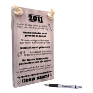 gepersonaliseerd verjaardagscadeau - origineel cadeau en persoonlijk cadeau man vrouw geboren in 2011
