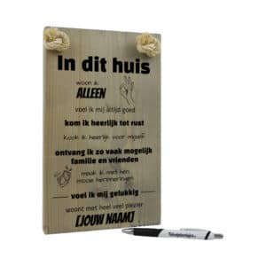 origineel cadeau gepersonaliseerd cadeau alleenwonend alleen wonend housewarming cadeau - in dit huis woon ik alleen