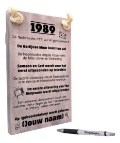gepersonaliseerd verjaardagscadeau - origineel cadeau en persoonlijk cadeau man vrouw geboren in 1989