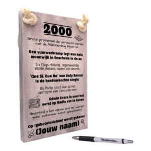 Verjaardagscadeau geboren in 2000