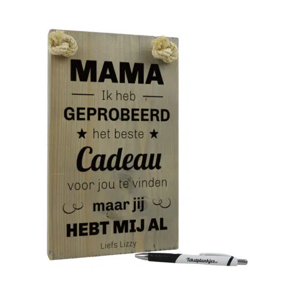 persoonlijk cadeau moederdag cadeau oma moeder mama je hebt mij al