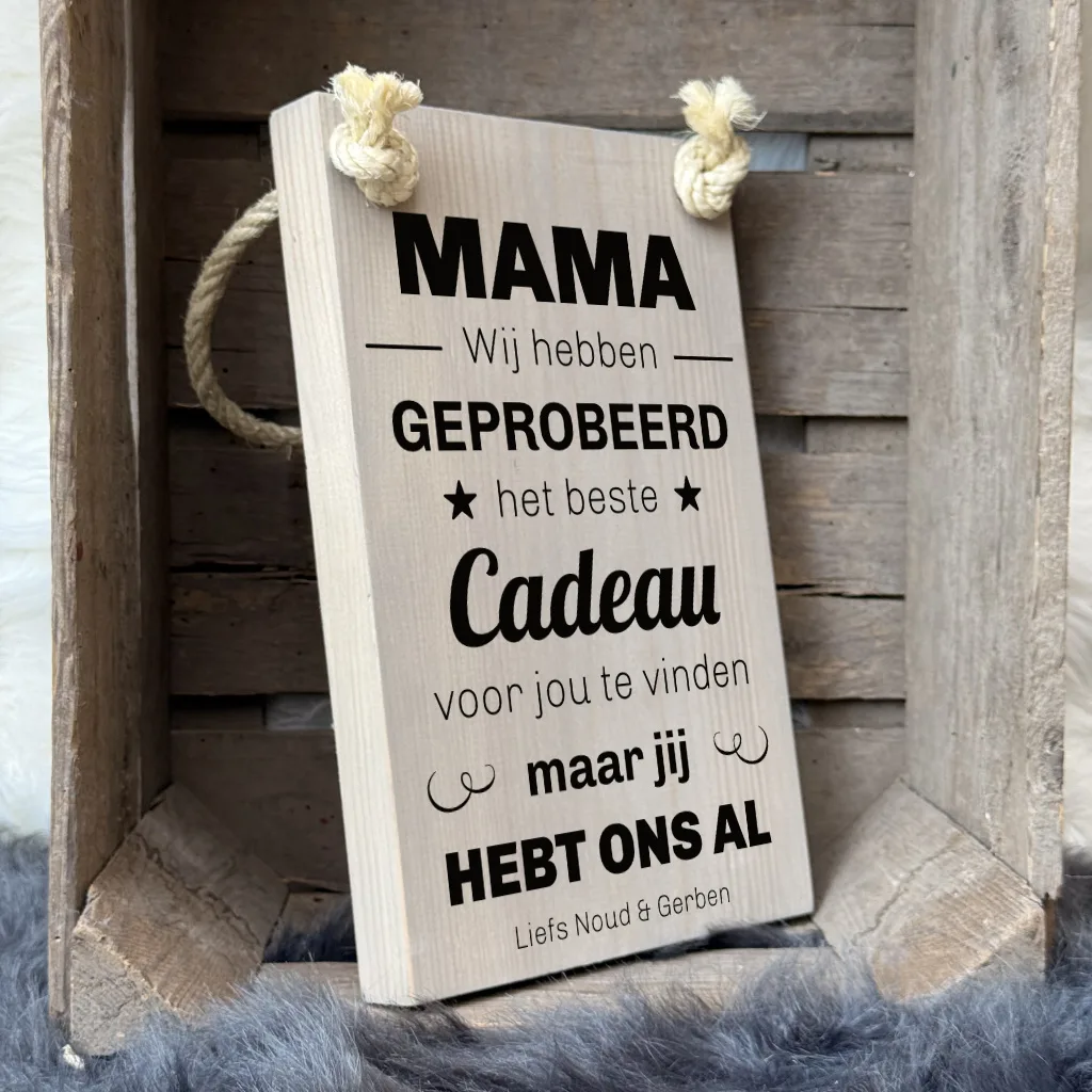 persoonlijk cadeau moederdag cadeau oma moeder mama je hebt ons al vergrijsd met touw