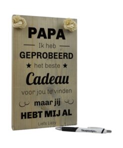 persoonlijk cadeau vaderdag cadeau papa vader je hebt mij al