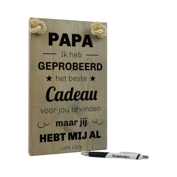 persoonlijk cadeau vaderdag cadeau papa vader je hebt mij al