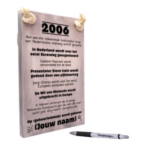 gepersonaliseerd verjaardagscadeau - origineel cadeau en persoonlijk cadeau man vrouw geboren in 2006