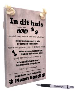 gepersonaliseerd cadeau hond in dit huis woont een hond