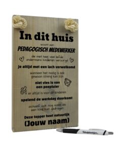 gepersonaliseerd cadeau pedagogisch medewerker - bedankje pedagogisch medewerker - bedankje leidster kinderdagopvang - cadeau - leidster BSO