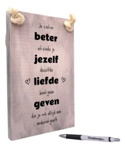 origineel verjaardagscadeau - steuntje in de rug - je ziet er beter uit sinds je jezelf liefde geeft