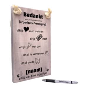 persoonlijk cadeau of bedankje voor vrijwilliger