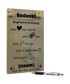 persoonlijk cadeau of bedankje voor vrijwilliger
